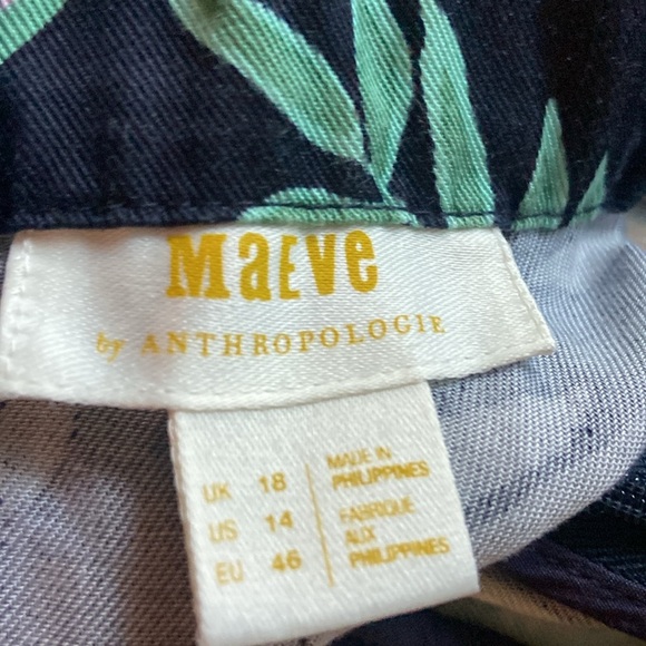 Anthropologie Maeve Escape Printed Pants Pineapple Lemon Tropical size 14 - Picture 5 of 5